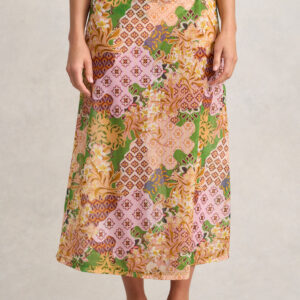 Mesh Skirt - Patch Floral Print