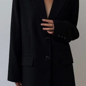 Black Slouchy Retro Style Blazer