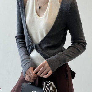 Patchwork Layered Halter Long Sleeve Tee
